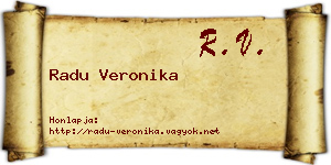 Radu Veronika névjegykártya